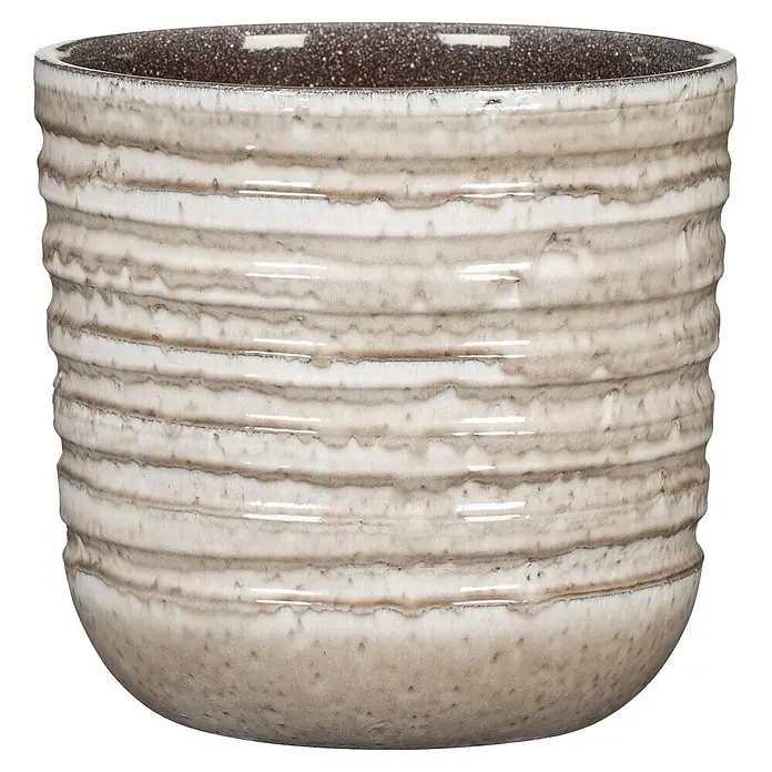 Scheurich Übertopf rund Nordic Dusk (Außenmaß (Ø x H): 14,3 x 13,1 cm, Keramik, Beige)