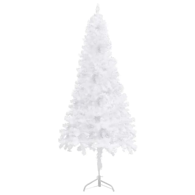 vidaXL Künstlicher Eck-Weihnachtsbaum Weiß 210 cm PVC