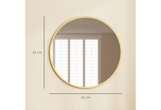 HOMCOM Wandspiegel Aluminiumlegierung Glas 61L x 1B x 61H cm Gold