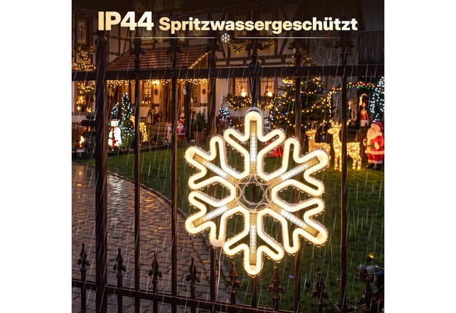 Salcar LED Dekolicht 40/60cm Schneeflocke Neonlicht LED Fenster Weihnachts Dekoration, LED Weihnachts Lichter, Weihnachtsdeko Outdoor