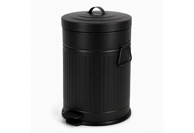 relaxdays Mülleimer Retro Mülleimer 20 Liter, schwarz