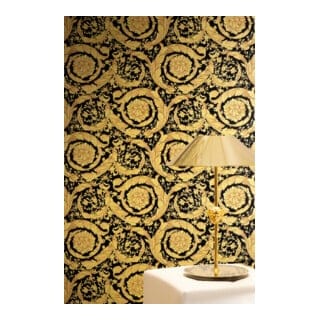 A.S. Création Vliestapete Versace 6 10,05 x 0,70 m Ranken Gold Schwarz strukturiert