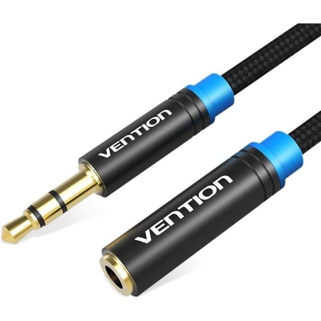 Vention Kabel Stereo Vab-b06-b150-m/ Klinke 3,5 Männlich - Klinke 3,5 Weiblich/ 1,5m/ Schwarz