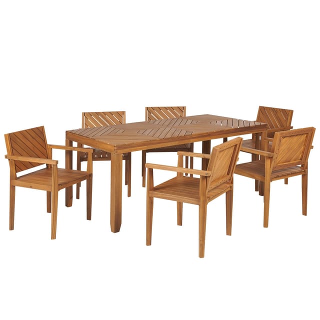 Gartenmöbel Set 6-sitzer Baratti Akazienholz Braun