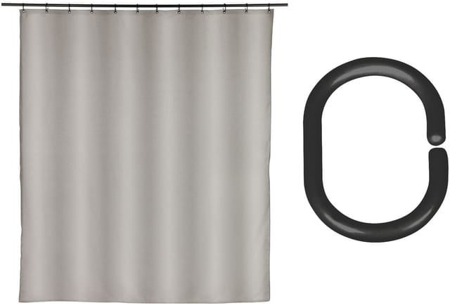 Schöner Wohnen Polyester Duschvorhang Mayour Grau Duschen Bad Sichtschutz - Grau