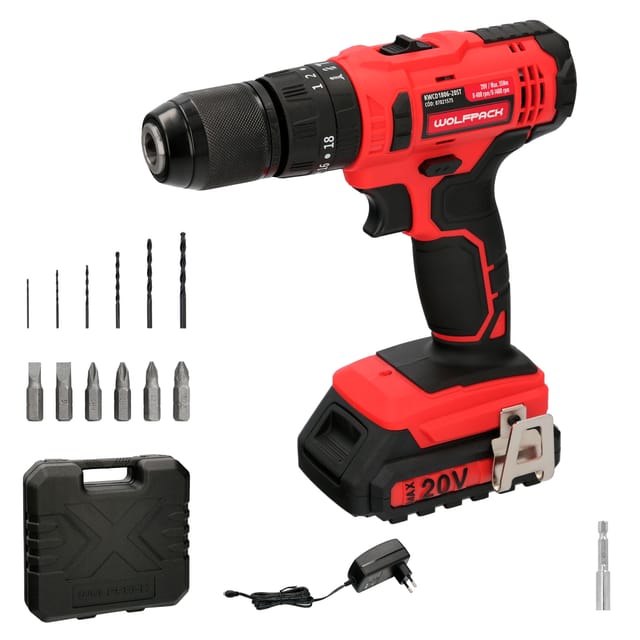 20 V Schraubendreher-bohrmaschine. Mit 2 Geschwindigkeiten Und Hammer. 20-ah-batterie. Anzugsdrehmoment 35 Nm.