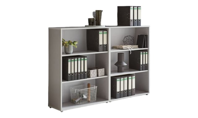 Bmg Möbel Regalwand, Office Edition Set 1, Niedrig, Büroschrank/büromöbel/regal, Grau