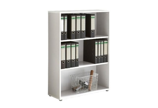 Bmg Möbel Abschließbare Regalwand/schrankwand, Office Edition Set 1, Niedrig, Weiß / Weiß Hochglanz