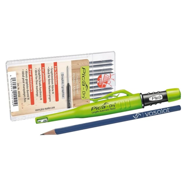 Pica Dry Tieflochmarker Set - Druckbleistift Mit Automatischem Minenvorschub Und 10 Ersatzminen Härte H