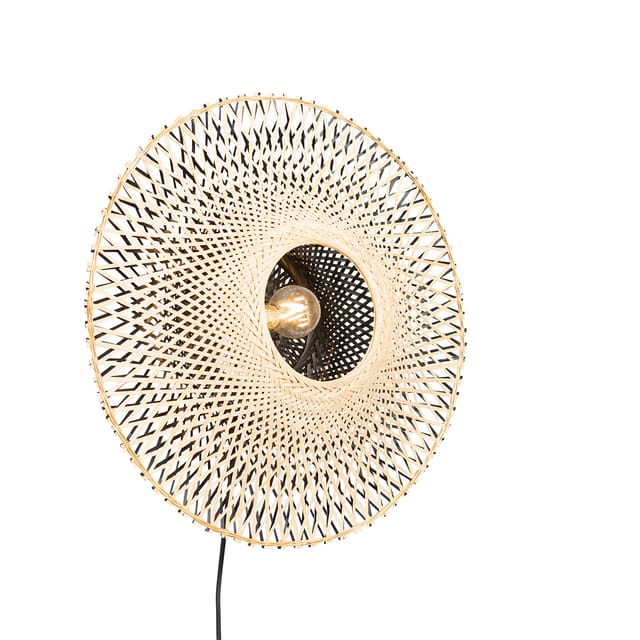 Smarte Wandleuchte Bambus 50 Cm Mit Stecker Inkl. Wlan A60 - Rina