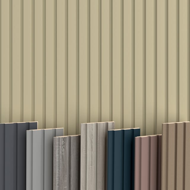 Beats Lamellen 2,75m Hexim Mdf Holz Lamellenwand Wandverkleidung Lamellenpaneele Wand Paneele Stoßfest: Palomino, Set (101cm Breit)