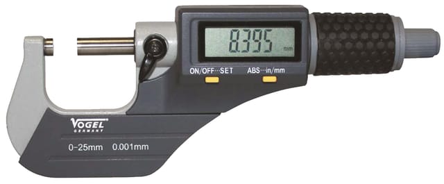 Elektronisches Mikrometer Von Vogel Mit Einem Messbereich Von 0-25 Mm Und Schutzart Ip40.