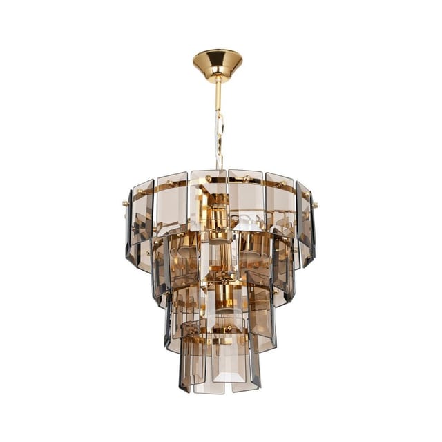 Deckenleuchte Mit 4 Lichtern Falez Mdl3829 Aus Rauch- Und Goldglas