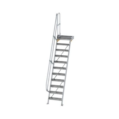Günzburger Steigtechnik Treppe Mit Plattform 60° Stufenbreite 600 Mm 11 Stufen Aluminium Geriffelt - 600371
