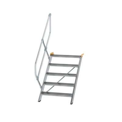Günzburger Steigtechnik - Treppe 45° Stufenbreite 800 Mm 5 Stufen Aluminium Geriffelt - 600265