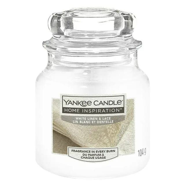 Yankee Candle - Duftkerze Kleines Glas White Linen & Lace 104 G Weiß Duft Kerze