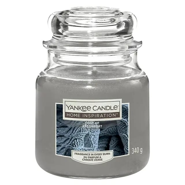 Yankee Candle - Duftkerze Mittleres Glas Cosy Up 340g Grau Duft Kerze Duftkerzen