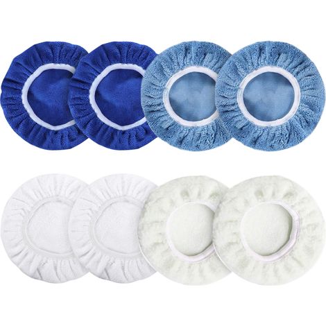 Set Mit 8 Autopolierhauben Aus Baumwoll- Und Wollmikrofaser, Inklusive Schutzhülle Für Eine 15-cm-autopoliermaschine