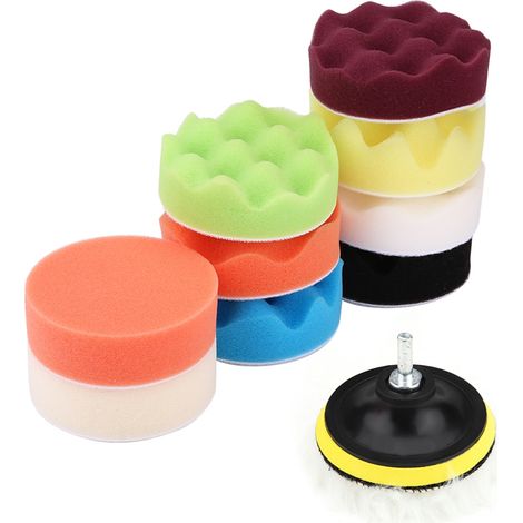 12-teiliges Set Mit 7,6 Cm (3 Zoll) Großen Schwammpolierpads Für Autopoliermaschinen Inklusive Adapter