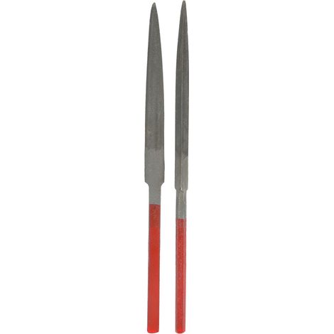 Set Aus 2 Feilen: Schmuckwerkzeugset Mit Rotem Griff (halbrunde Feile Und Dreieckige Feile)