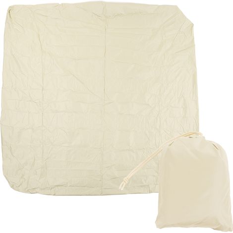 Wasserdichte, Quadratische Whirlpoolabdeckung Aus Silberbeschichtetem Polyester 190, Wetterfest, 207 X 207 X 30 Cm, Beige