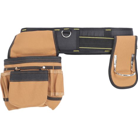 Werkzeuggürtel Mit 12 Taschen, Abnehmbarer Tasche, Verstellbarer Größe, Schnellverschluss, Werkzeugtasche Mit Hammerhalter