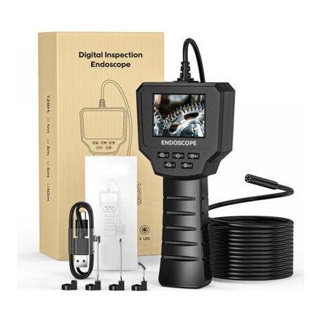 Longziming – 1440p Hd Endoskop-inspektionskamera – 5 M Halbstarres Kabel – 8 Mm Ip67 Wasserdichte Linse – 6 Verstellbare Leds Für Beengte Räume