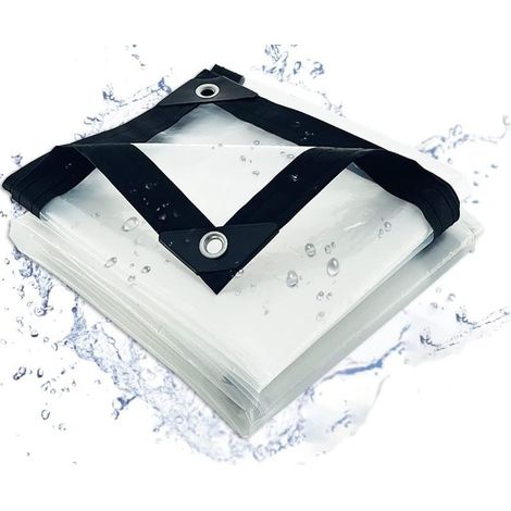 Wasserdichte Plane Mit Ösen, Transparent Und Wetterfest, Markisen- Und Faltplanen, Schutzabdeckung, Wasserdichte Ölplane Für Gartenmöbel, Pflanzen, Gewächshaus, Dach (3x2m)