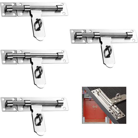 4-teiliges Türriegel-set, 8-zoll-türriegel-vorhängeschloss, Edelstahl-torriegel, Türschlossriegel, Für Lagerhalle, Garage, Scheune, Tor Und Hoftür