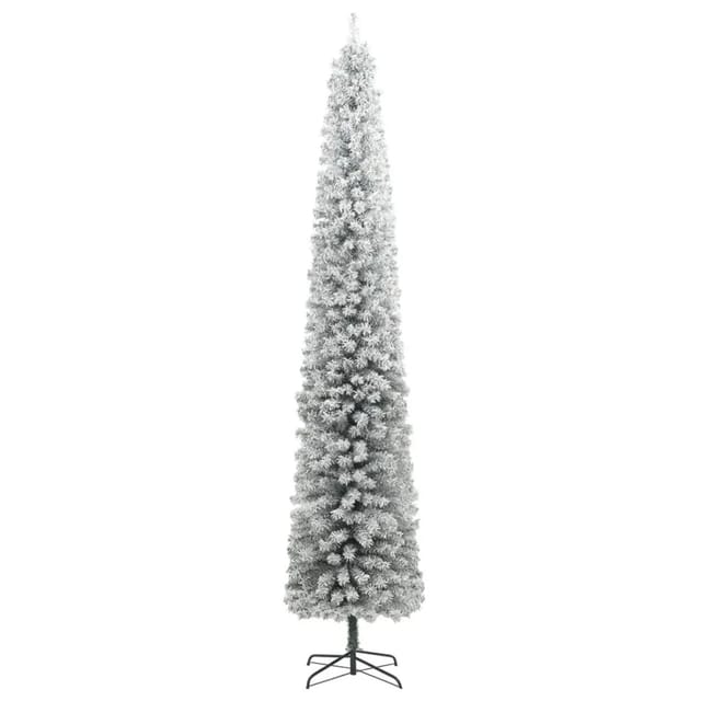 Prolenta Premium Weihnachtsbaum Schlank Mit Ständer Beschneit 270