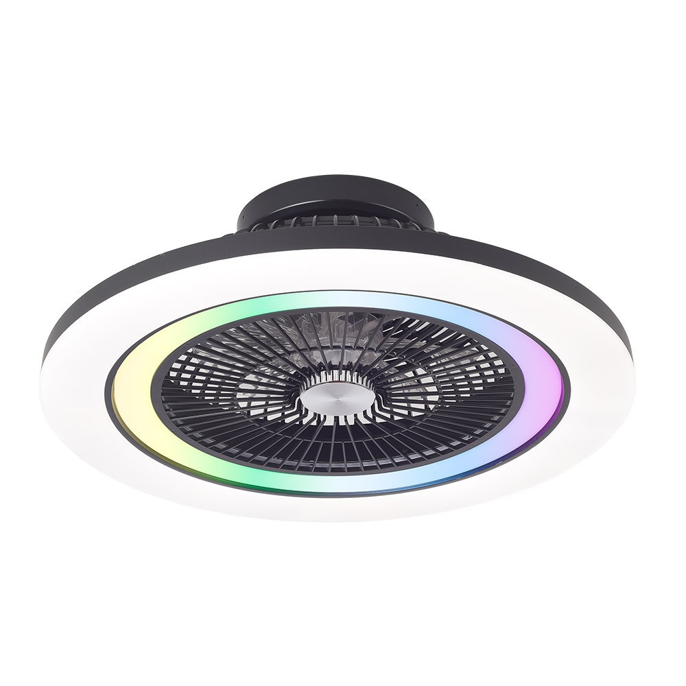 Antártida Dc Deckenventilator Schwarz 50w+7w Rgb 5400lm 5 Flügel 58 Cm