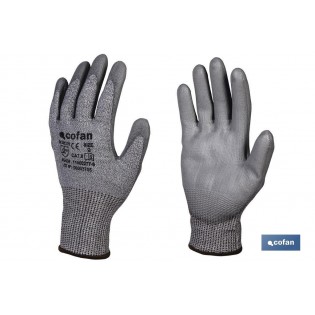 Pack Mit 12 Schnittfesten Pu-beschichteten Handschuhen Grau T-7