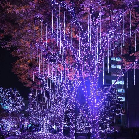 Led-lichterkette „meteor Shower“ Für Den Außenbereich, 10 Röhren, 30 Cm, Wasserdicht, Weihnachtsdekoration Für Den Außenbereich (blau)