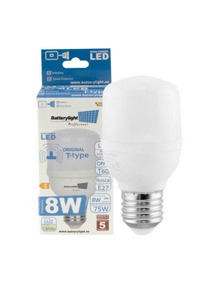 Hochleistungs-led-lampe Opal T60 E27 8w 880 Lumen 2700k Warmes Licht 50.000 Stunden