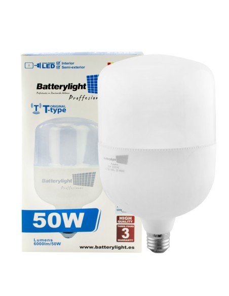 Led-lampe High Power T-typ 50w, 6000 Lumen, 3200k, E-27, 50.000 Stunden