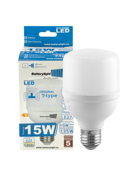 Hochleistungs-led-lampe Opal T70 E27 15w 1650 Lumen 6000k 50.000 Stunden