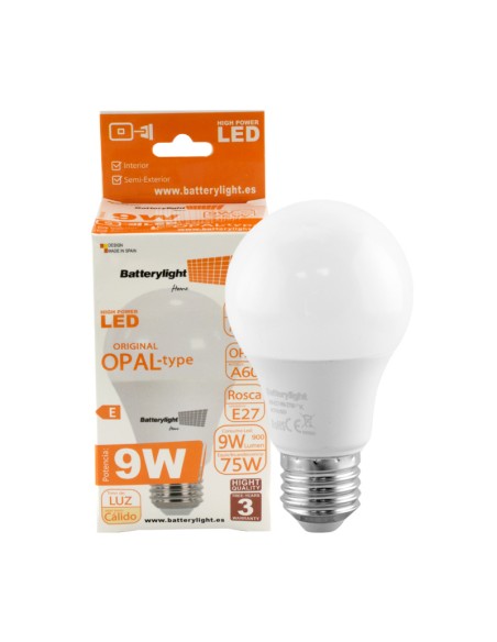 Standard E27 Glühbirne - 820 Lum - 9w - 6000k, Batterielicht
