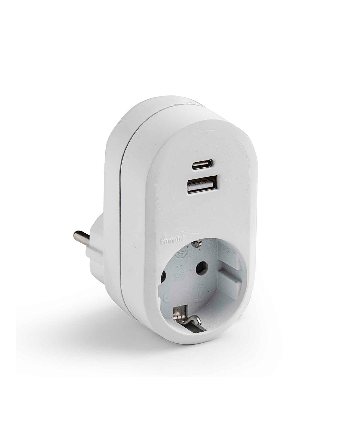 Schuko-adapter 1 Steckdose 2 Usb Ip20 Weiß