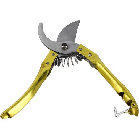 Multifunktionale, Federbelastete Gartenschere Mit Ergonomischem Griff Und Sicherheitsvorrichtung Für Pflanzen Und Obstbäume