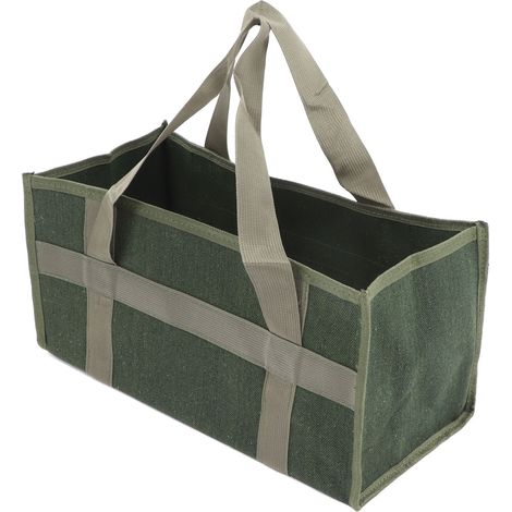 Große, Olivgrüne Werkzeugtasche Aus Canvas Mit Breiter Öffnung, Verschleißfest Und Wasserdicht, 43 X 21 X 21 Cm / 16,9 X 8,3 X 8,3 Zoll.