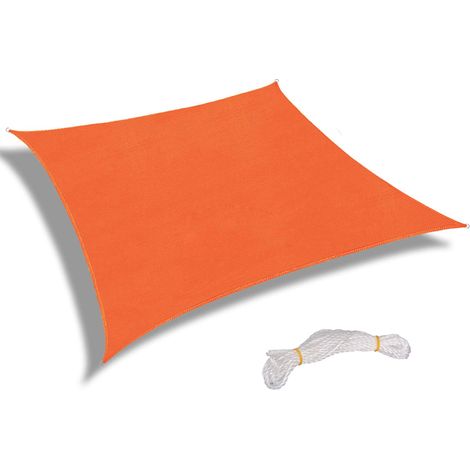 Rechteckiges Sonnensegel Aus Oxford-polyestergewebe, Orange-rot, Für Garten, Terrasse Oder Balkon, 2,5 X 2,5 M