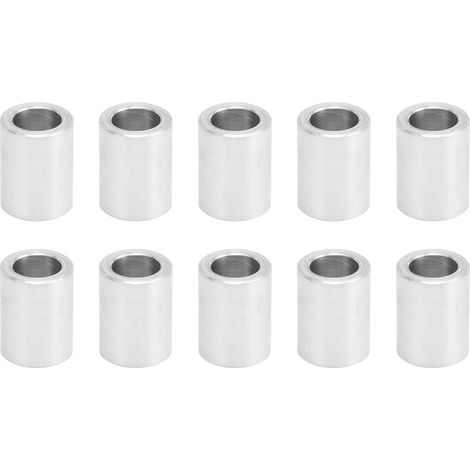 Packung Mit 10 Runden Distanzstücken Aus Aluminiumlegierung, Ohne Gewinde, Zur Befestigung, 6 Mm Außendurchmesser, 7 Mm Länge
