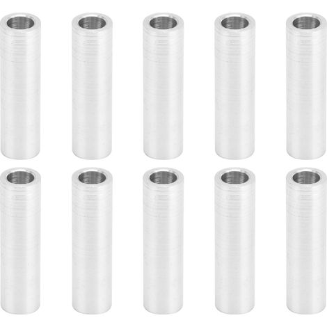 Packung Mit 10 Runden Distanzstücken Aus Aluminiumlegierung, Ohne Gewinde, 6 Mm Außendurchmesser, 18 Mm Länge