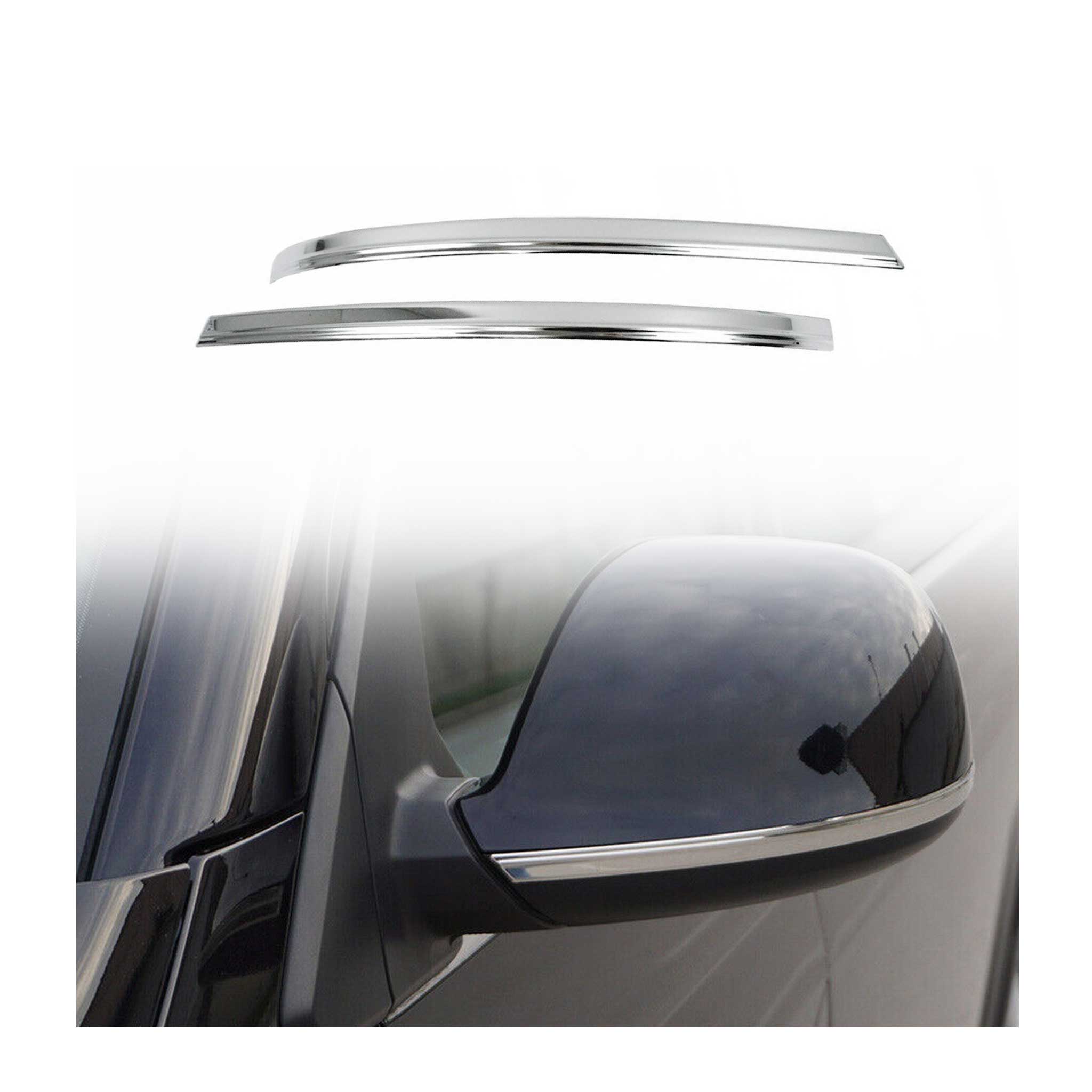 Omac Garniture De Coque De Rétroviseur Compatible Avec Vw Multivan T5 2010-2015 Facelift, Bande Décorative De Rétroviseur, Argent 2 Pcs
