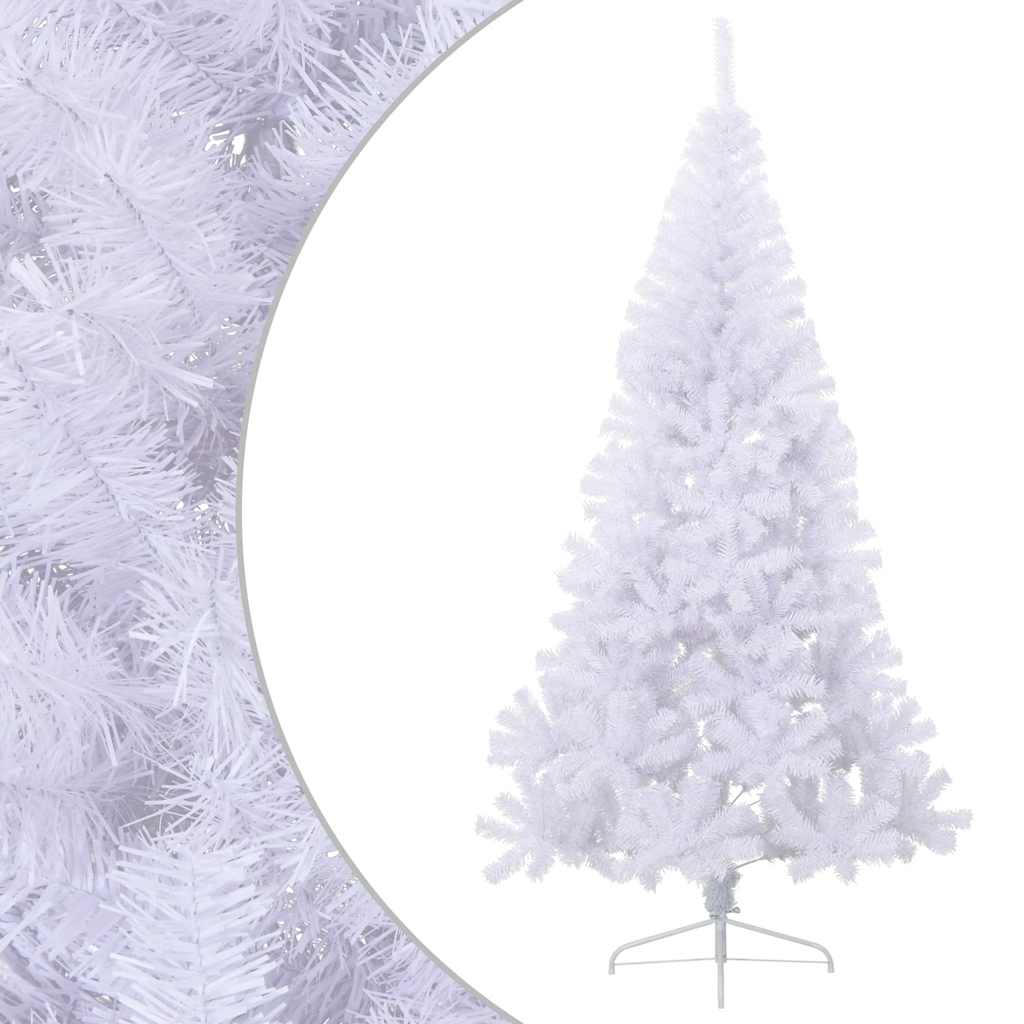 Künstlicher Halb-weihnachtsbaum Mit Ständer Weiß 210 Cm Pvc