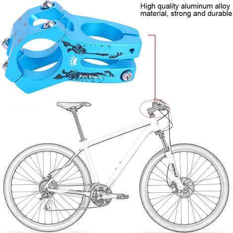 Robuster 31,8-mm-aluminium-fahrradvorbau Für Mountainbikes Und Rennräder, Blaue Farbe