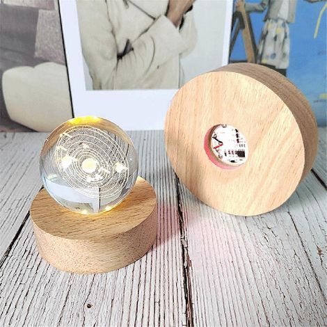 Led-holzständer Für 3d-kunstwerke Aus Harz, Kristall Und Glas