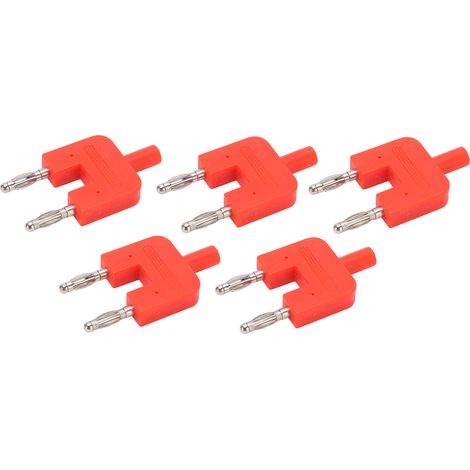 5 Bananenstecker (1 Buchse Auf 2 Stecker), Hohe Leitfähigkeit, Sichere Verbindung, Leuchtend Rot