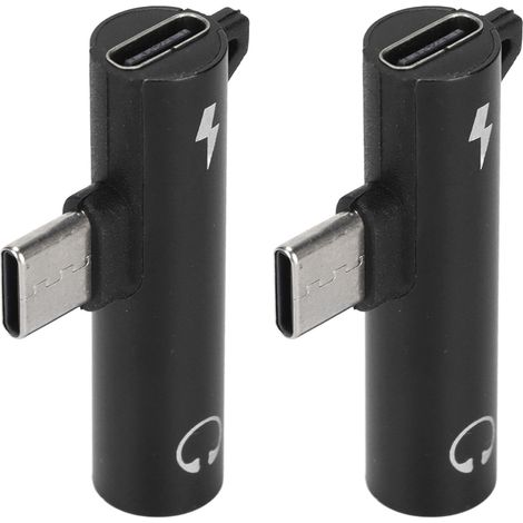 Usb-c-auf-3,5-mm-klinkenadapter Mit Schnellladefunktion, Kompatibel Mit Smartphones Und Tablets, Kompaktes Schwarzes Design