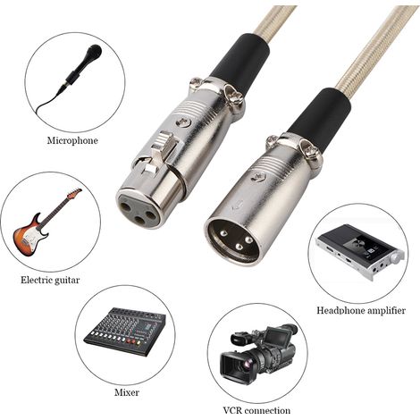1 Meter Langes Xlr-mikrofonkabel (3-polig), 1 Meter Langes Audiokabel (stecker/buchse)